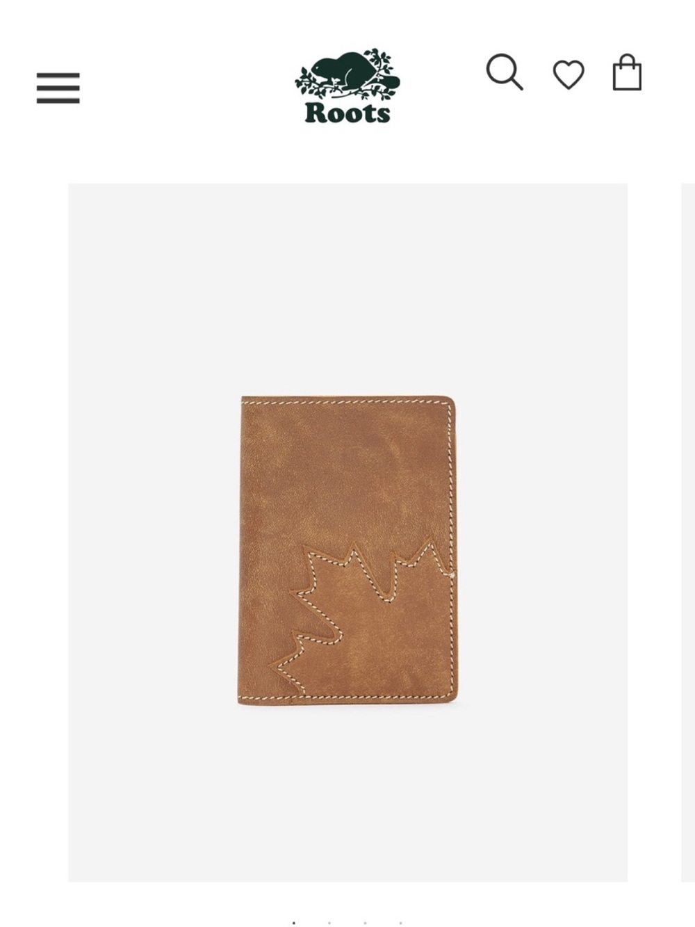New Roots Brown Leather Passport Wallet with Maple Stitch